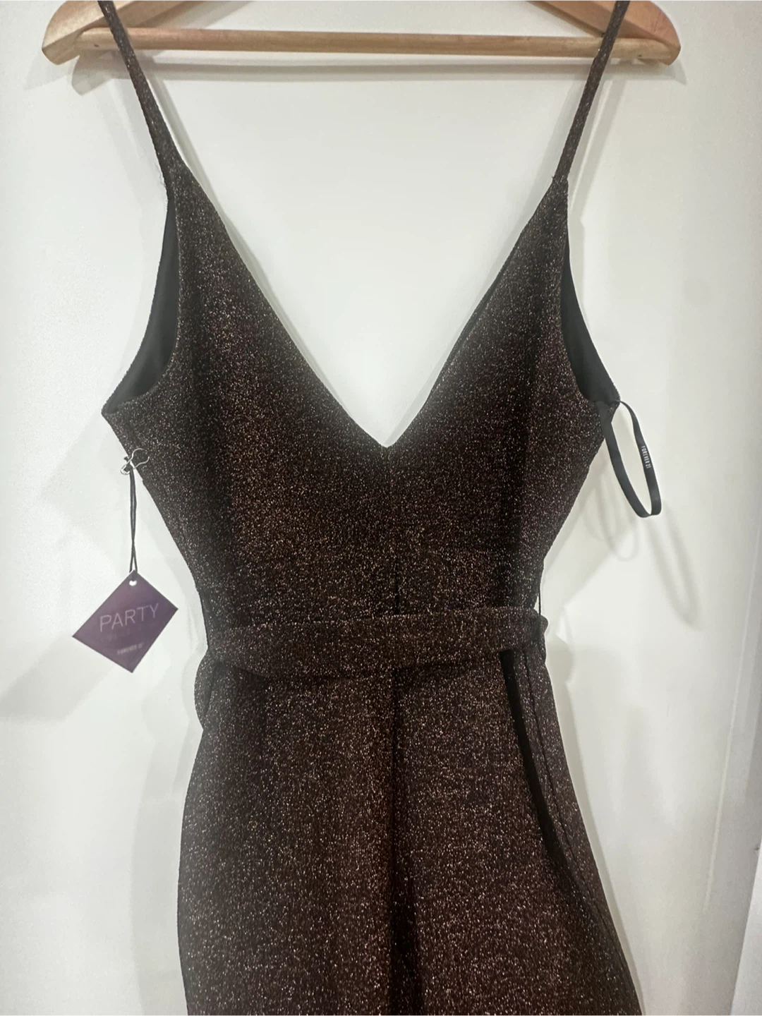 Forever 21 Party Collection Glitter Wide-Leg Jumpsuit — Size S - photo 4