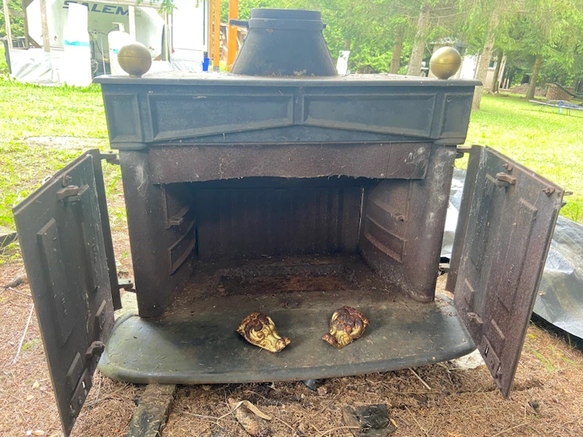 Vintage iron wood stove hearth craft