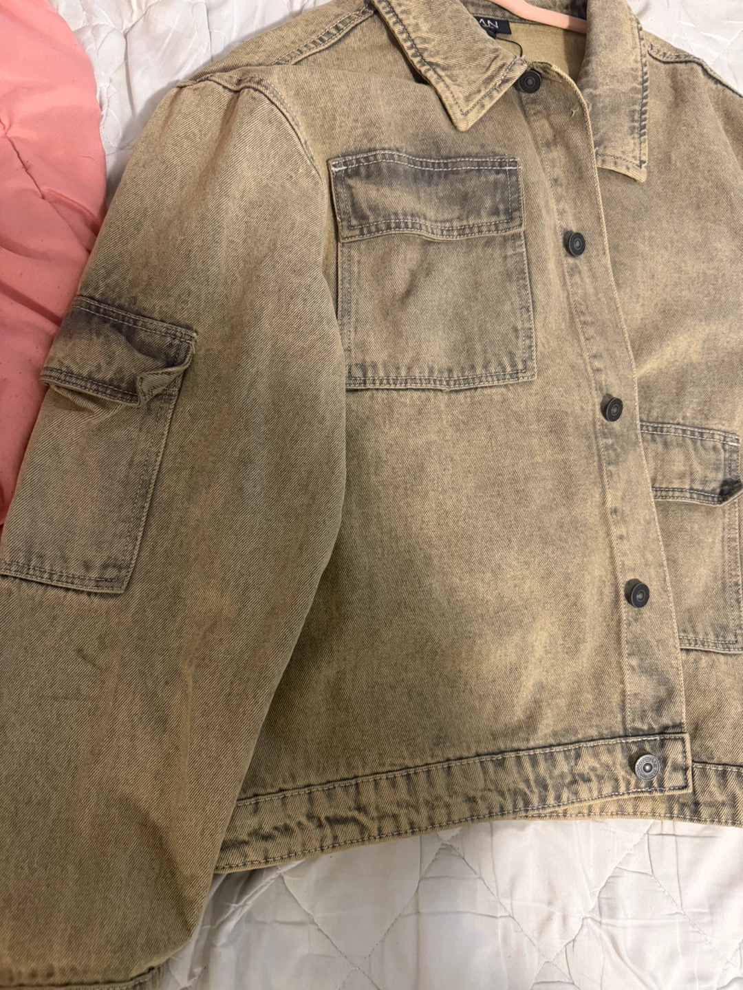 MAN Denim Trucker Jacket - Washed Tan - photo 2