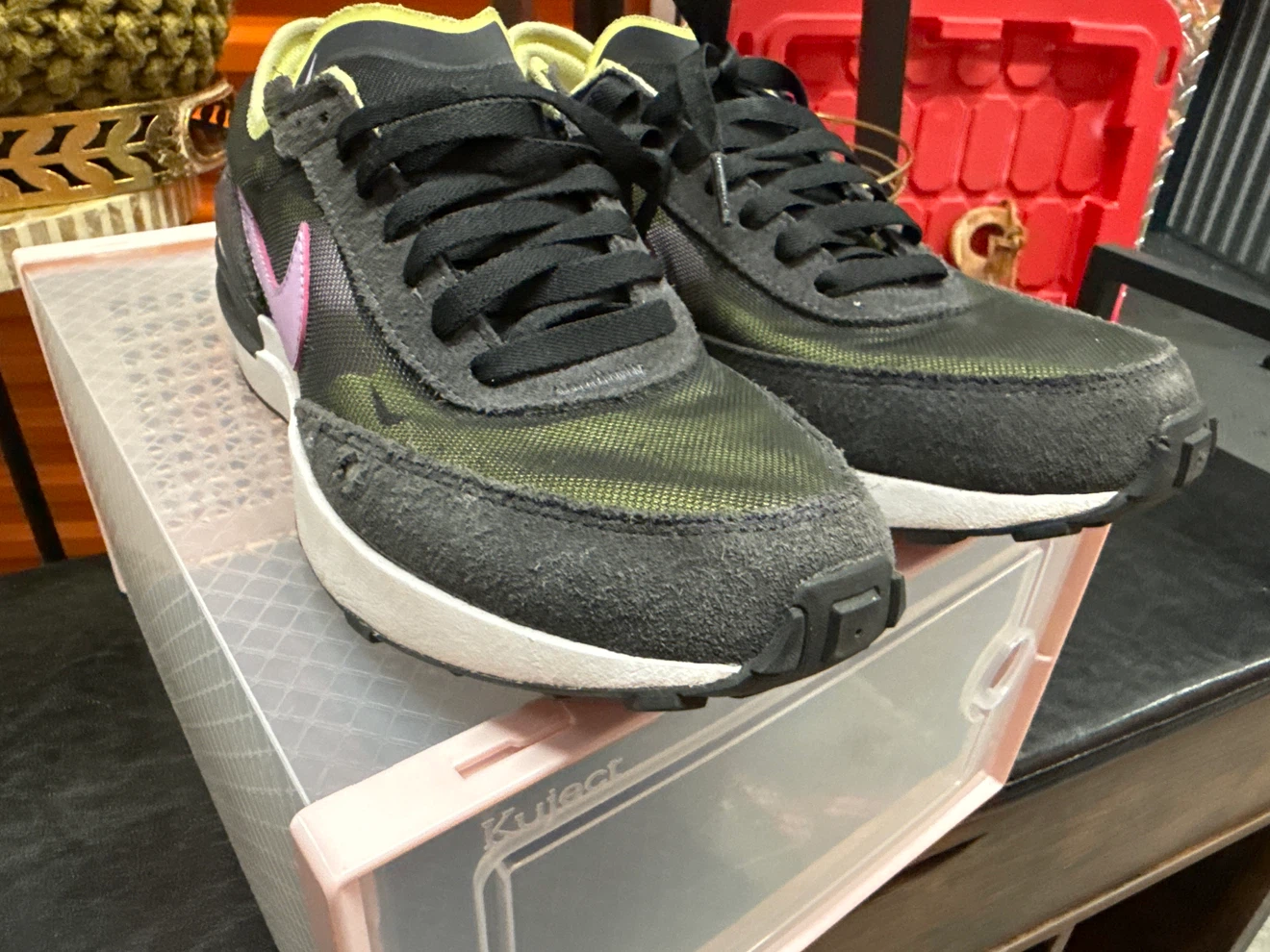 Nike Waffle One DC0481-002 Yellow/Purple Youth Shoes - photo 3