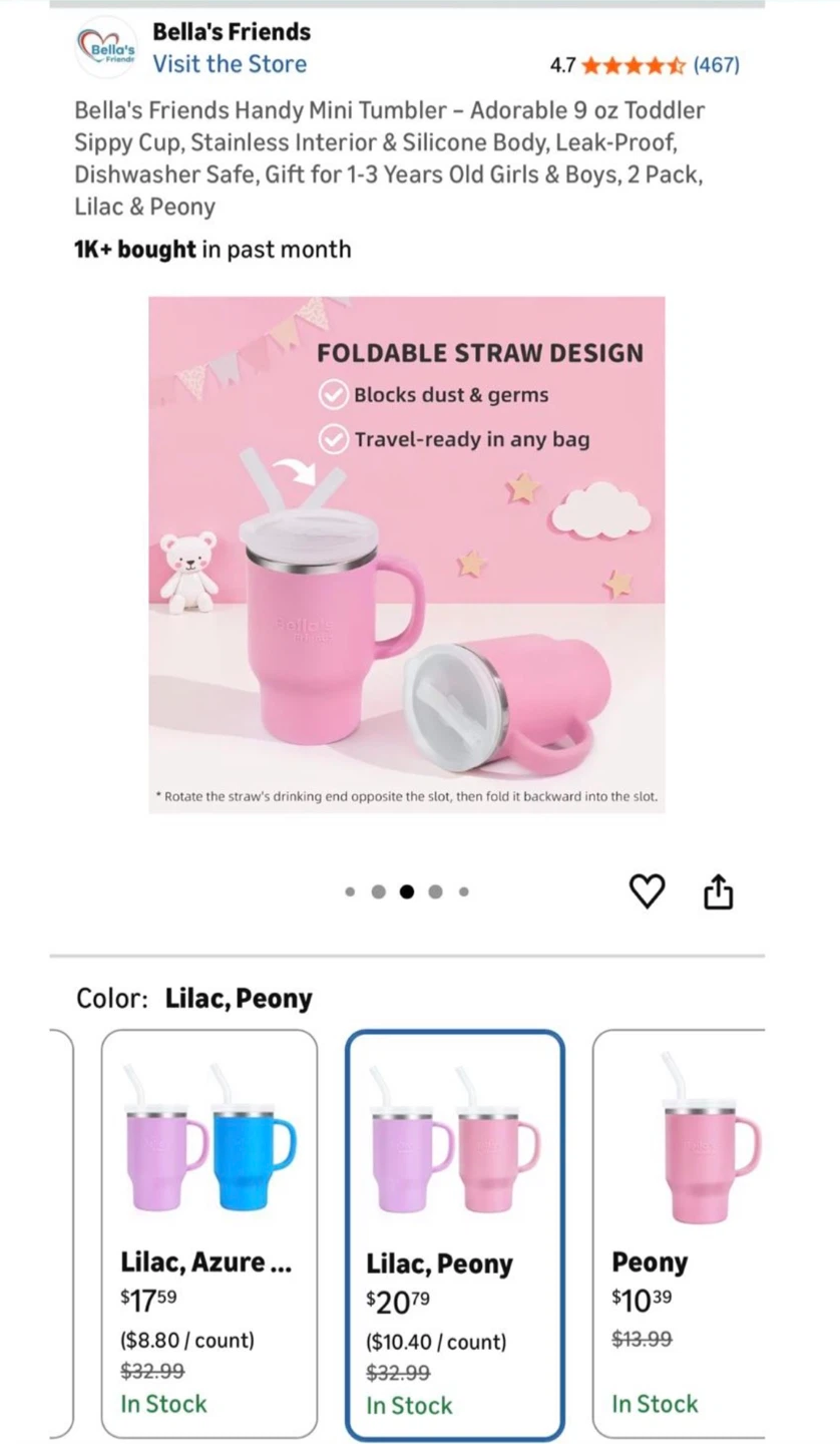 Bella's Friends 9 oz Toddler Sippy Cups (2 Pack) - photo 3