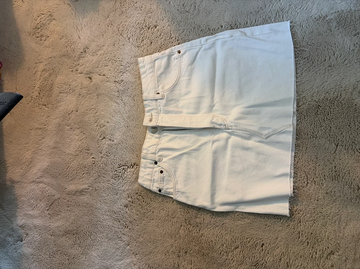 ZARA White Denim Mini Skirt