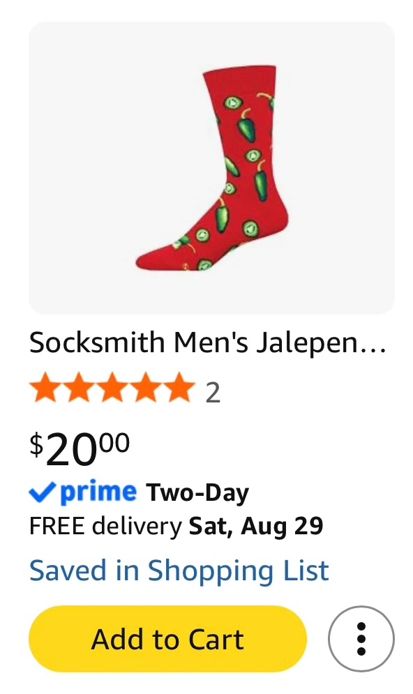 New! Mens Jalapeño Pepper Crew Socks - photo 2