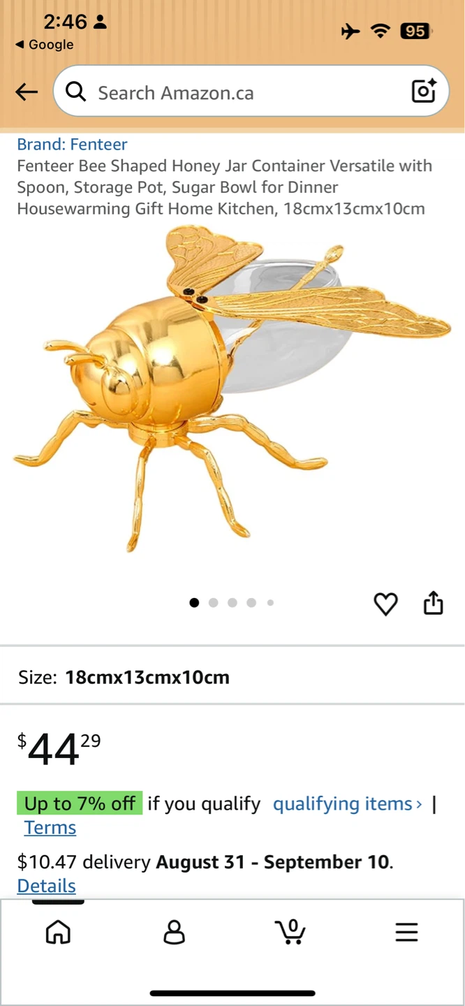 Fenteer Bee Shaped Jar with Spoon - photo 5