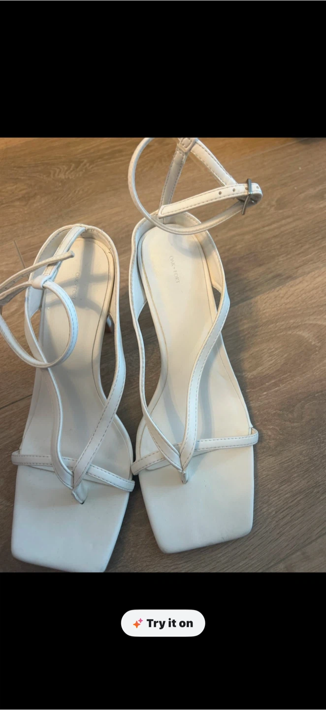 OAK- FORT White Strappy Square Toe Heels - photo 2