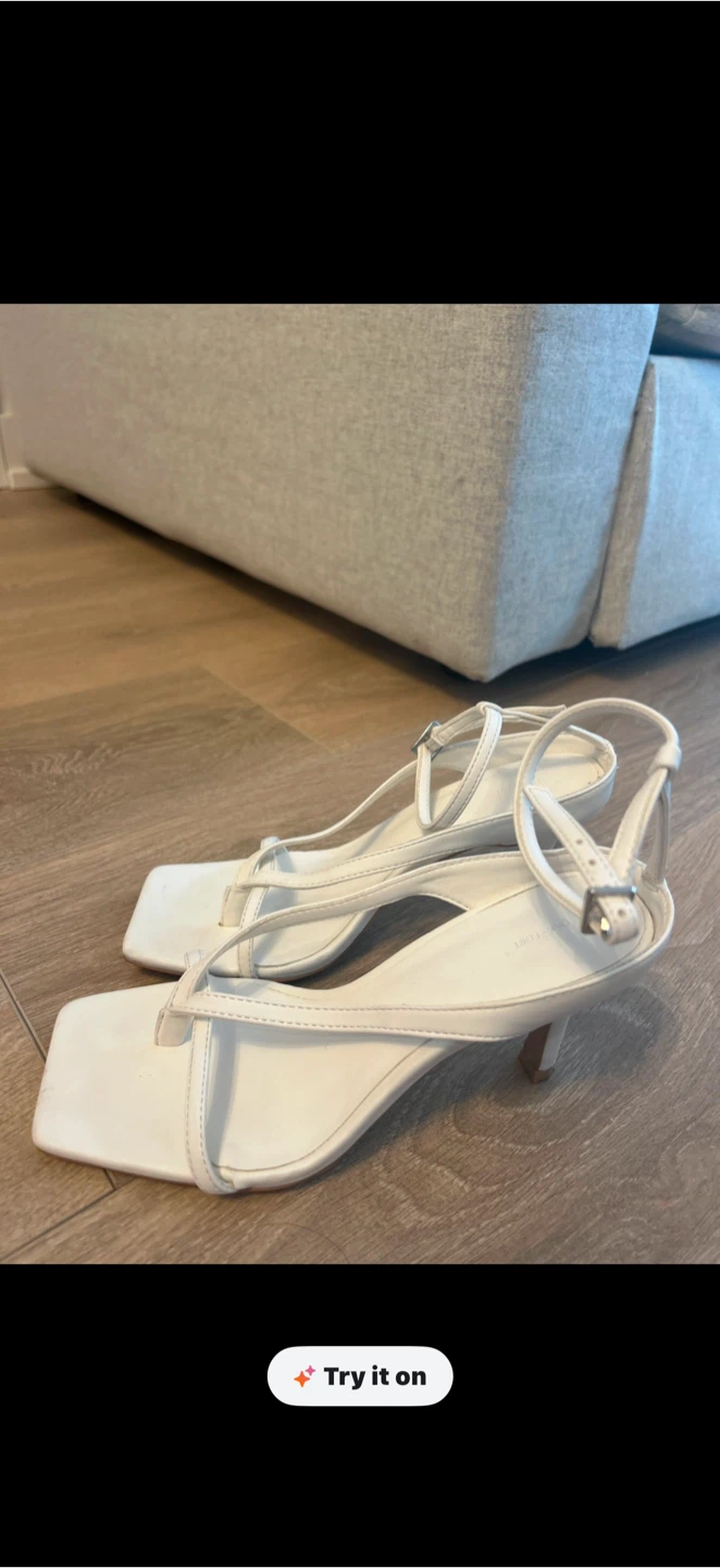 OAK- FORT White Strappy Square Toe Heels - photo 3