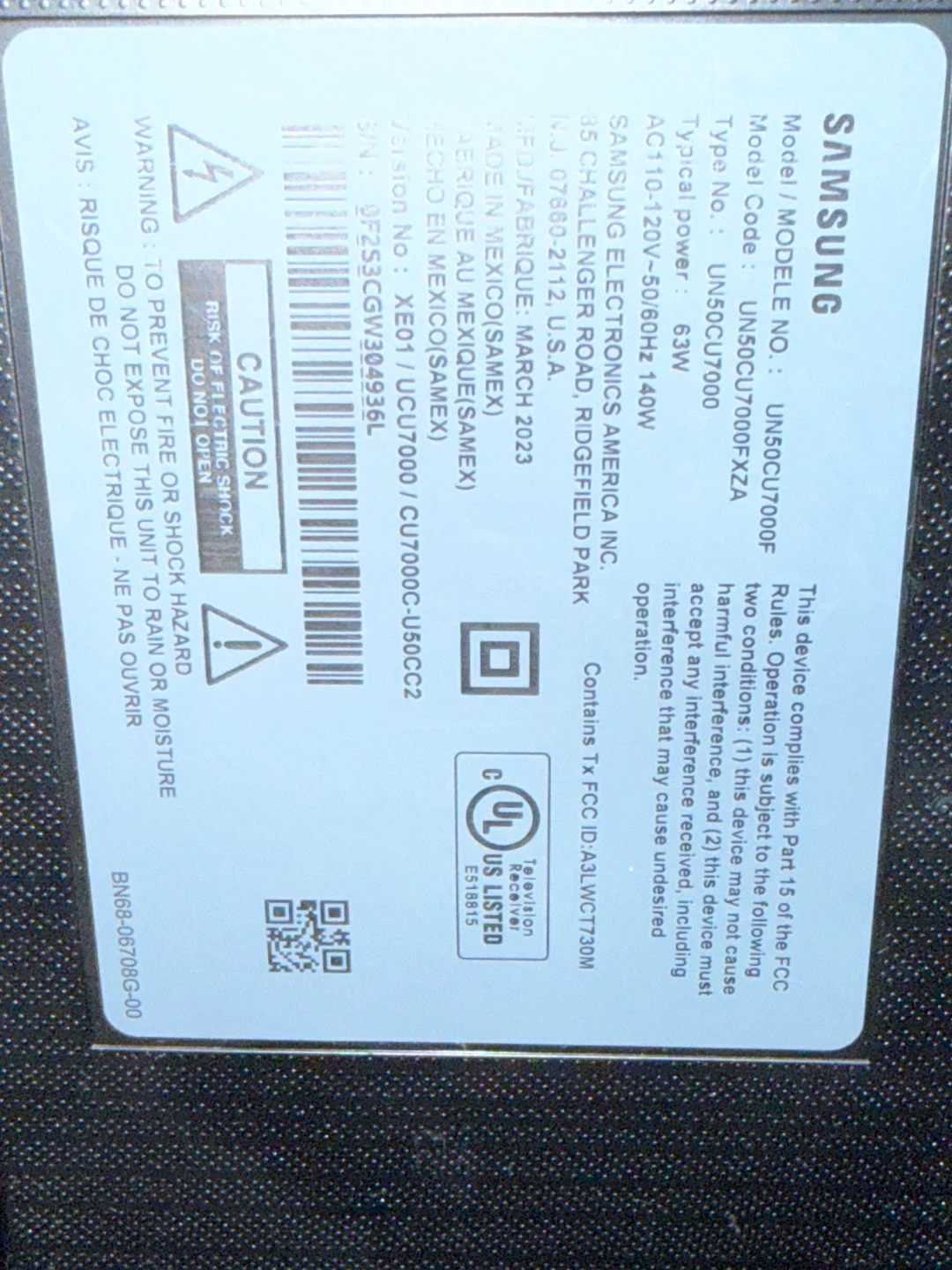 Samsung 50" 4K UHD Smart TV UN50CU7000F - photo 4
