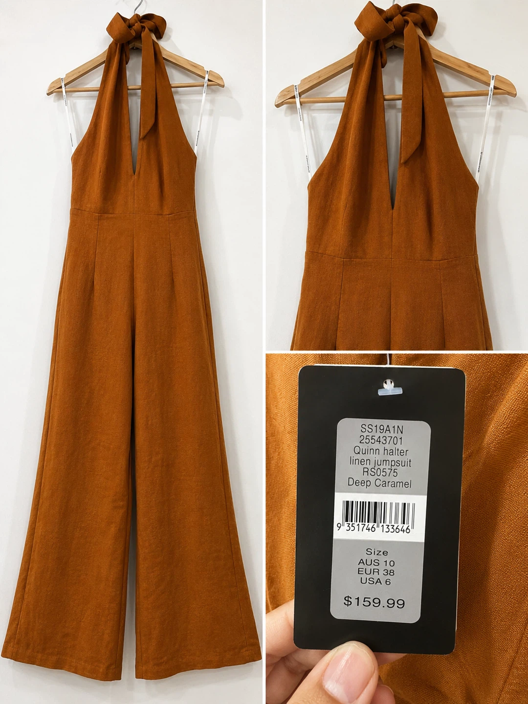 Ever New Quinn Halter Linen Jumpsuit — NWT