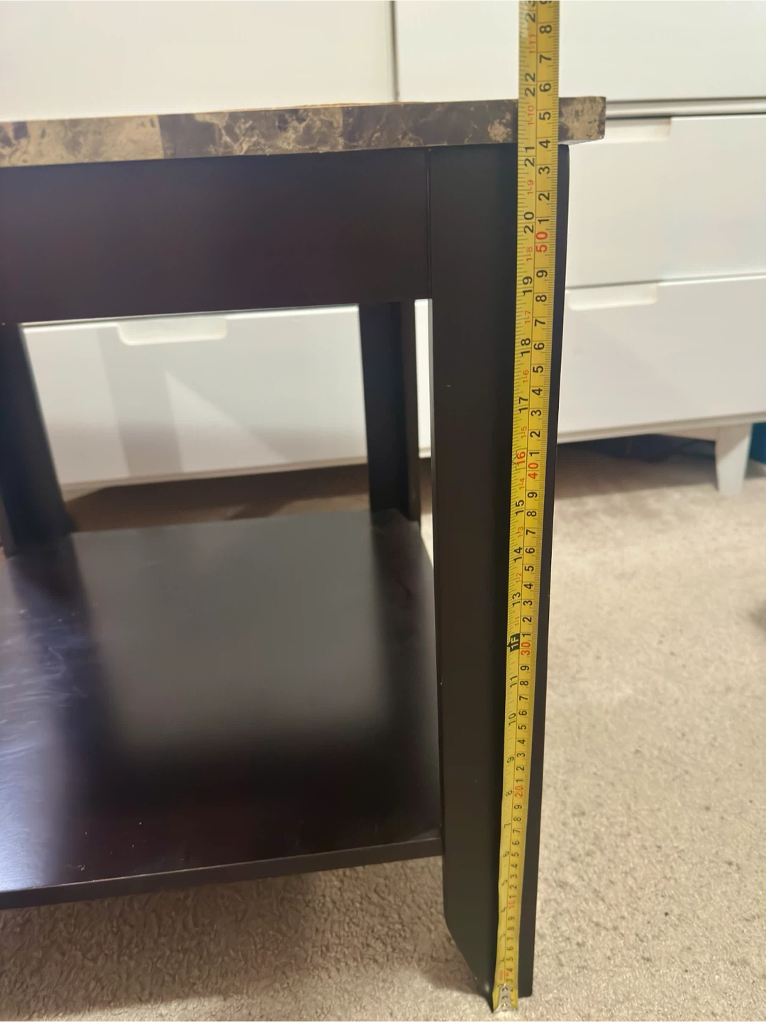 2x End Table with Marble Top - photo 2