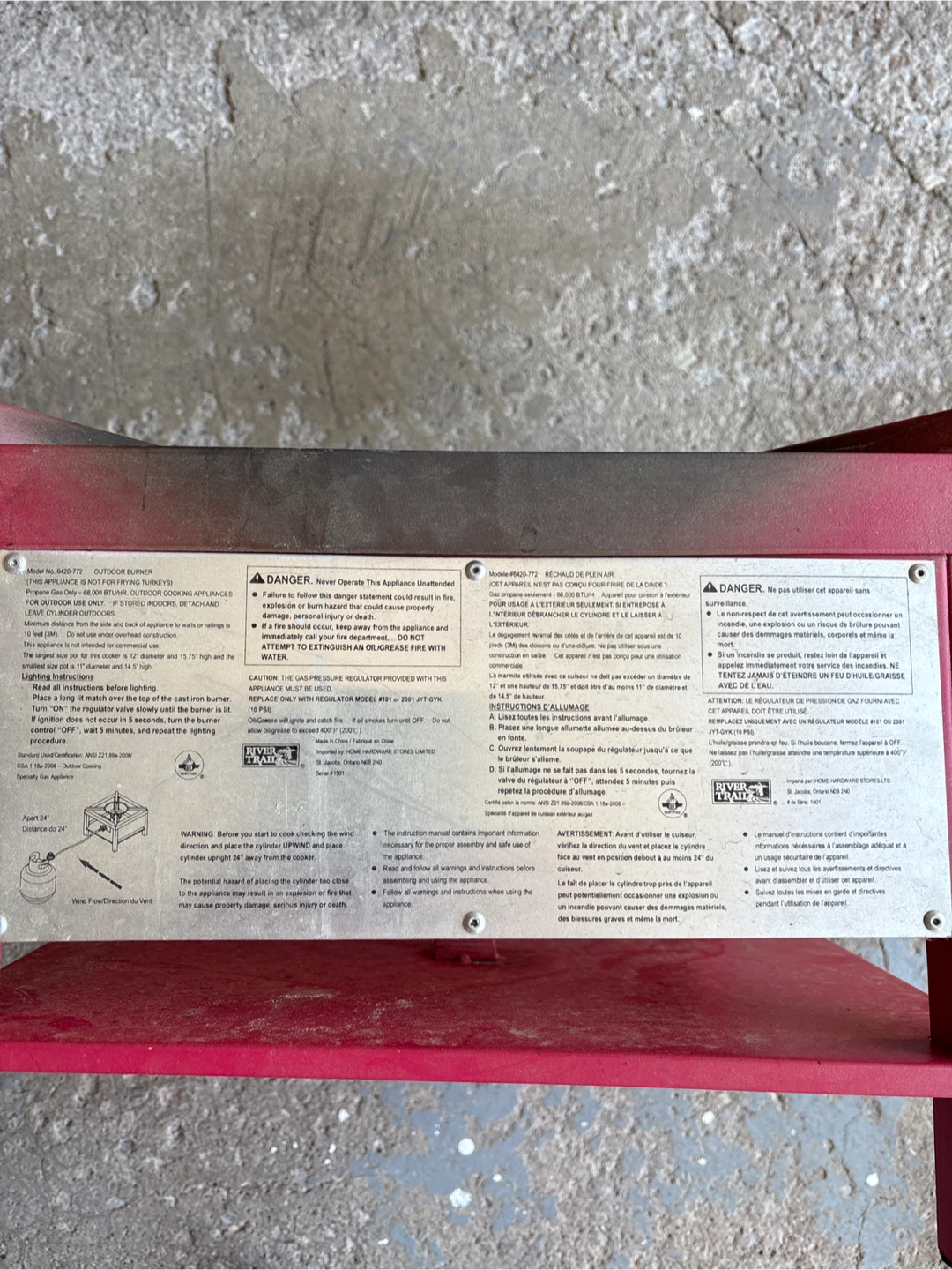 Red Outdoor Propane Burner Stove - photo 2