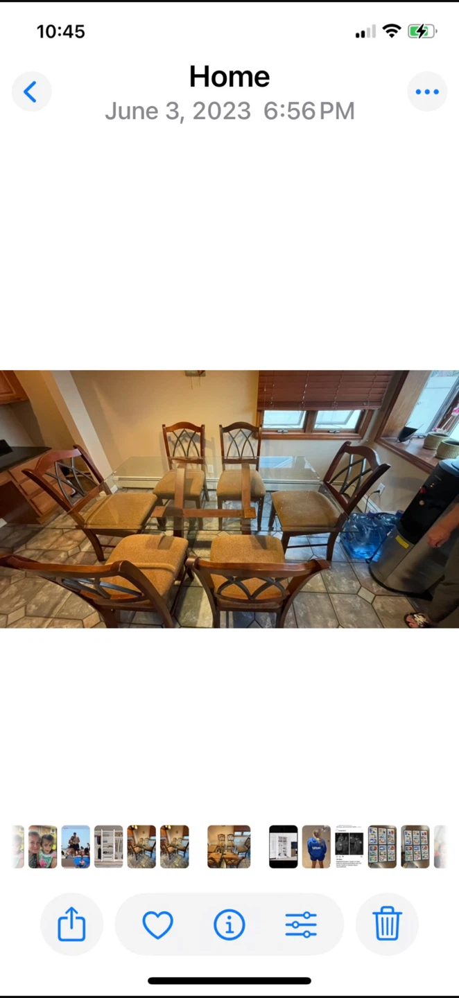 Glass Top Dining Table with 6 Chairs