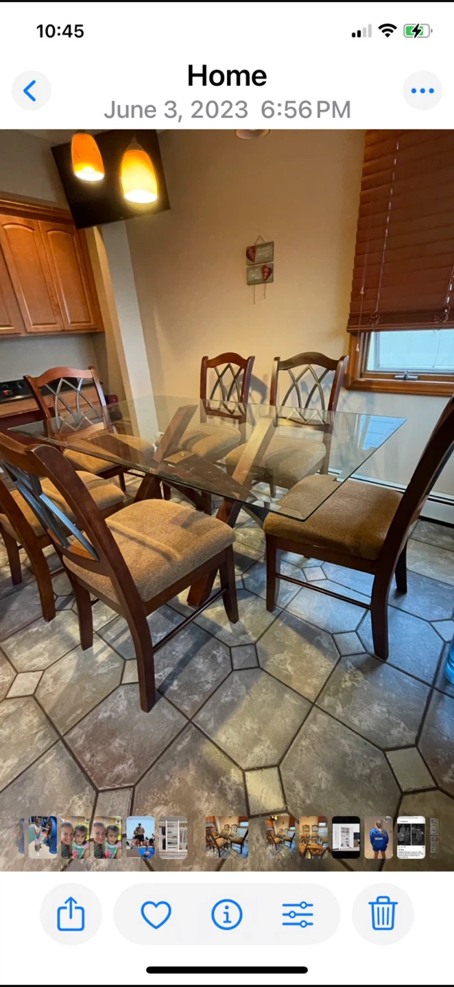 Glass Top Dining Table with 6 Chairs - photo 2