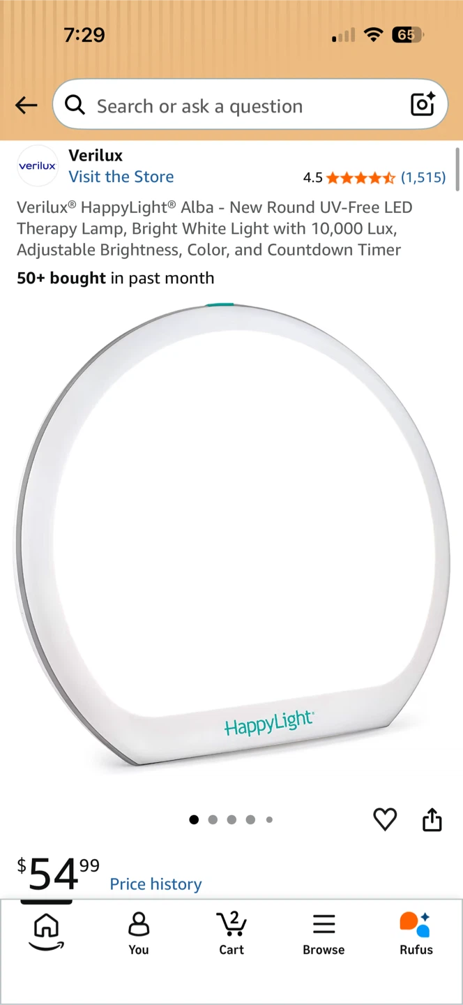Verilux HappyLight Alba LED Light Therapy Lamp