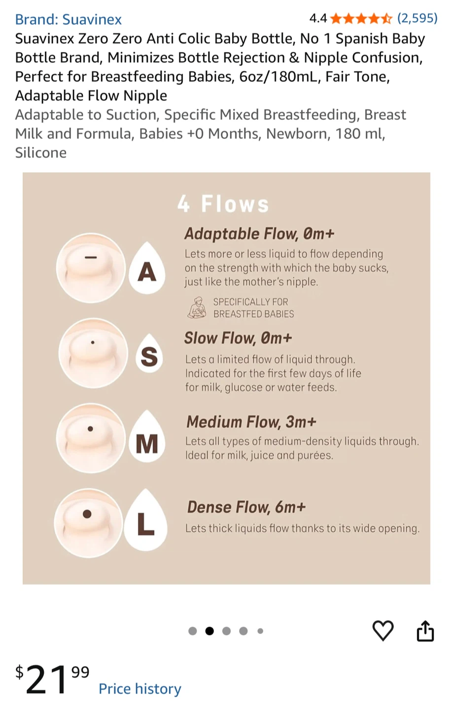 Suavinex Zero Zero Anti Colic Baby Bottle 180ml - photo 2