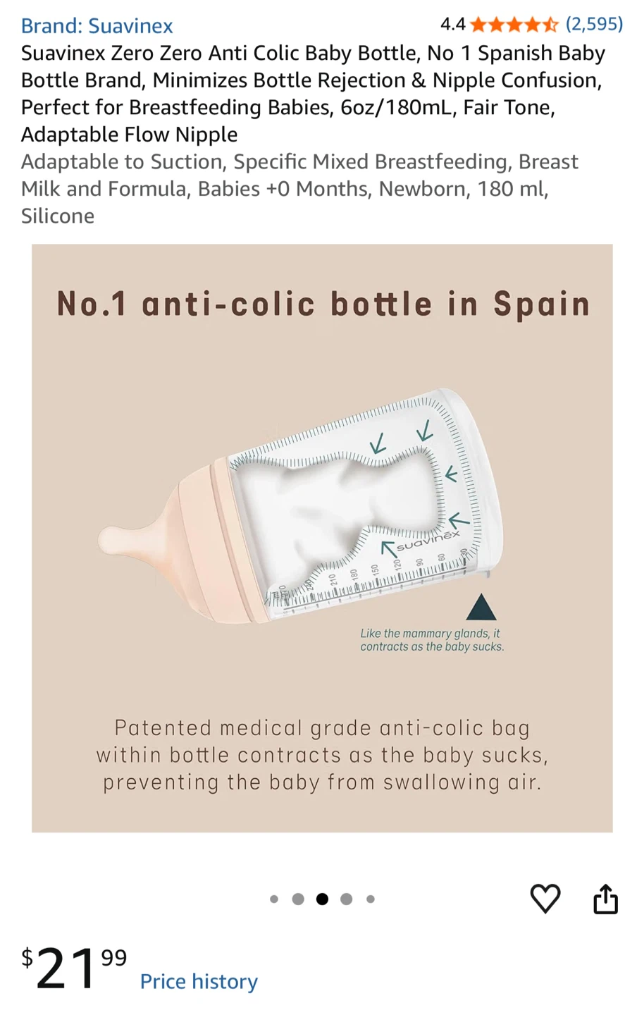 Suavinex Zero Zero Anti Colic Baby Bottle 180ml - photo 4