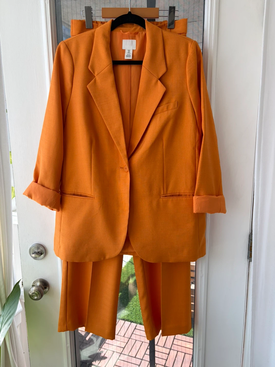 Orange Blazer and Pants Set