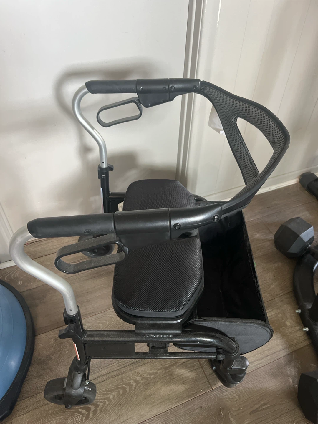Foldable 4 Wheel Walker with Seat and Basket - photo 2