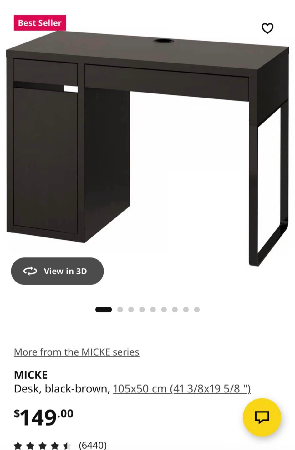 IKEA MICKE Desk - Black-brown