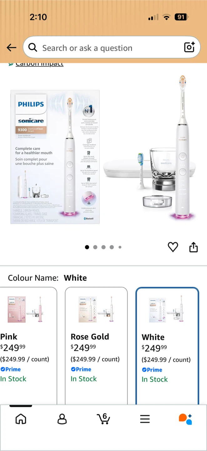Philips Sonicare DiamondClean 9300 Toothbrush White - photo 2