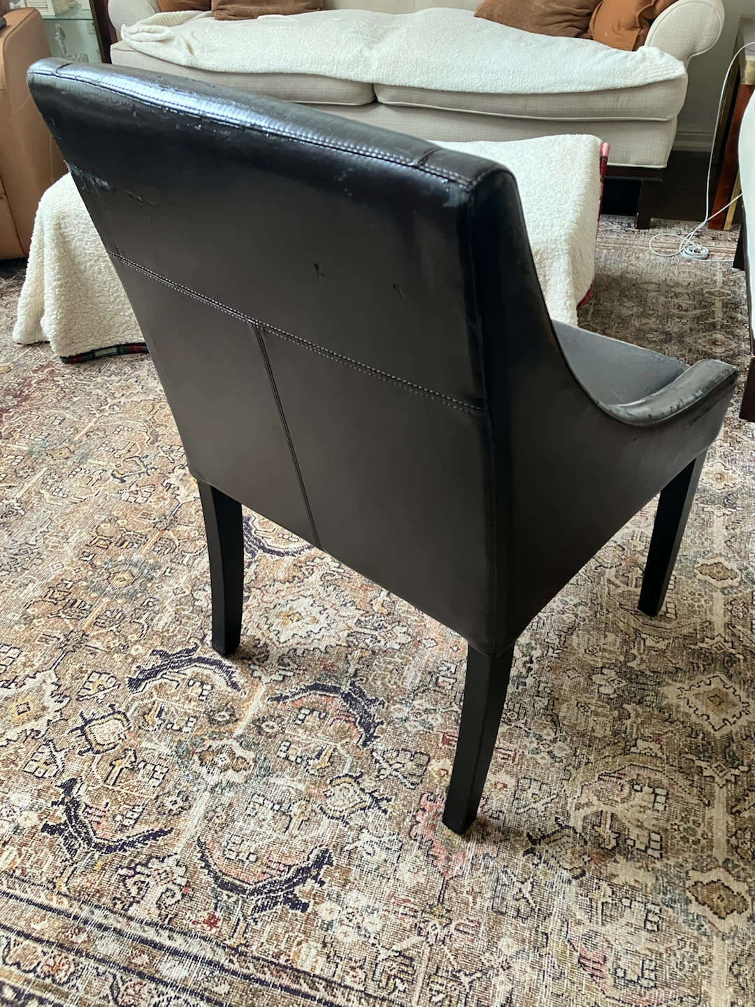 Brown Faux Leather Armchair - photo 3