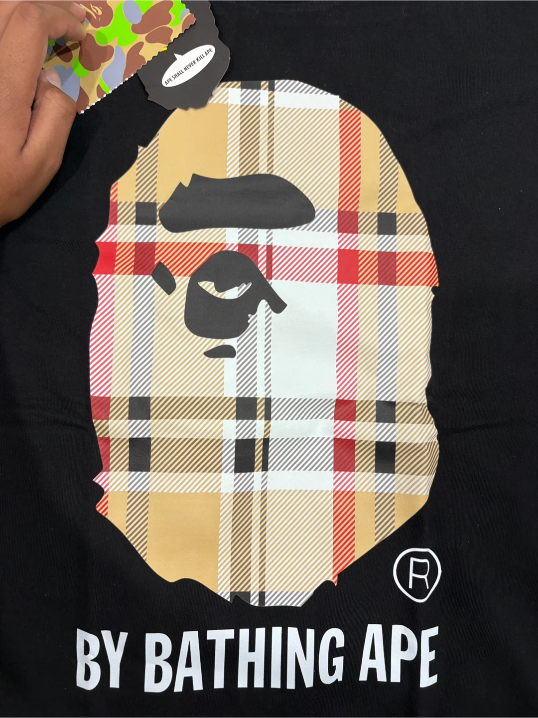 A 100% cotton T-Shirt featuring a Bape logo. - photo 2