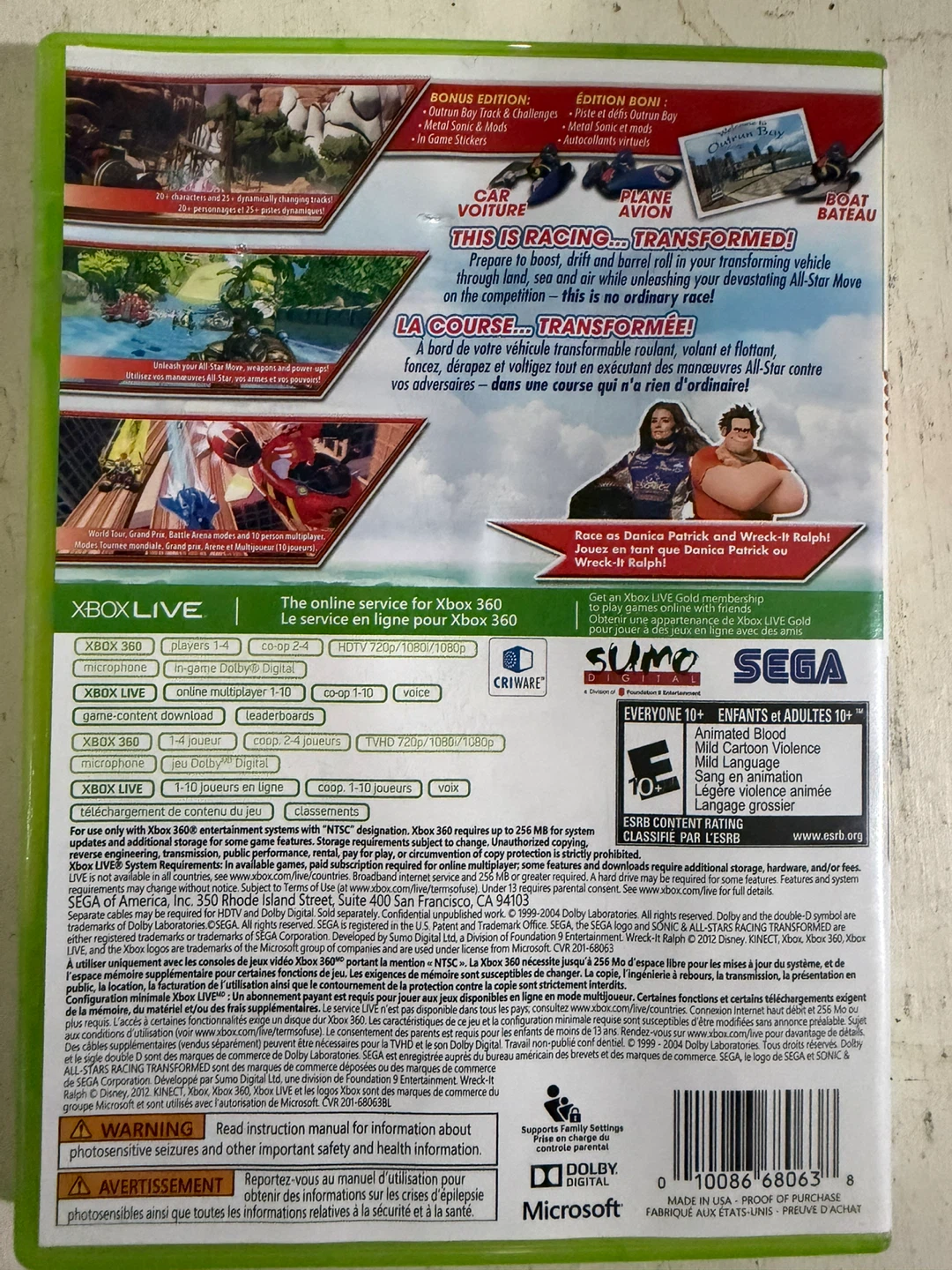 Sonic & All-Stars Racing Transformed Bonus Edition (Xbox 360) - photo 2