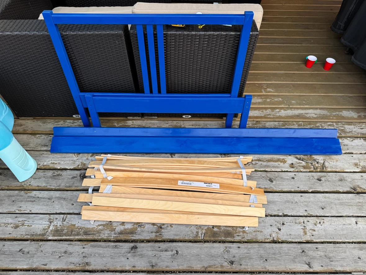 Ikea twin bed frame - blue color - photo 2
