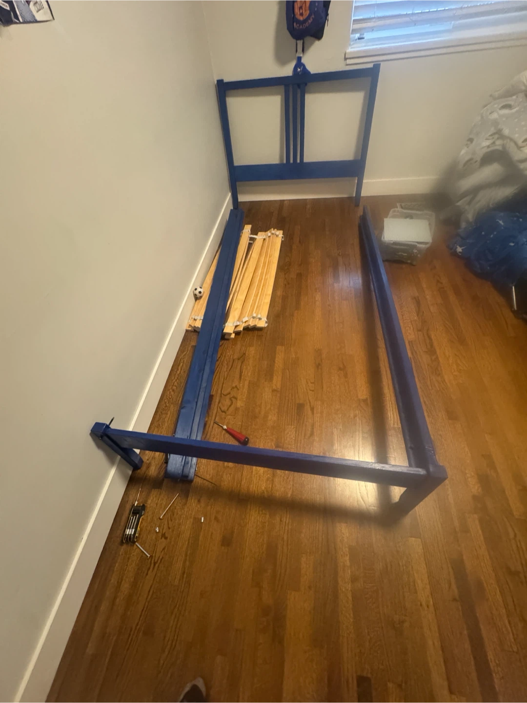 Ikea twin bed frame - blue color - photo 3