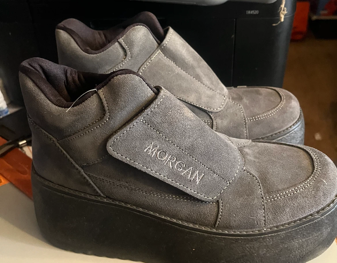 Morgan Grey Suede Platform Shoes
