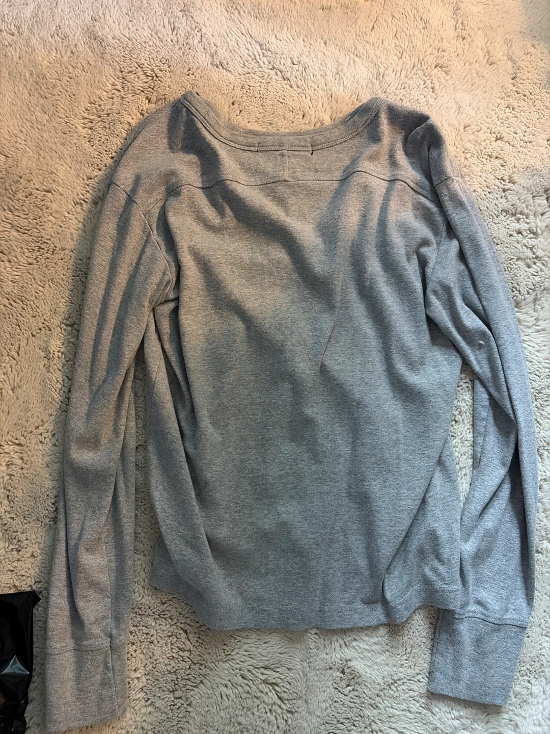 Private Member Grey Long Sleeve Henley Shirt - Size M - photo 2