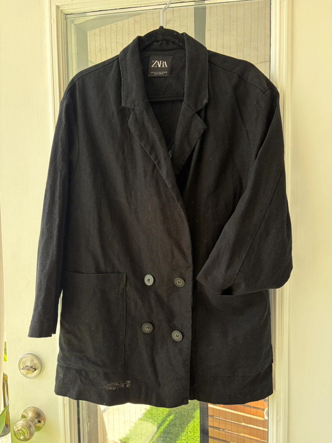 Zara Black Linen Blend Blazer - Size S-M - photo 5