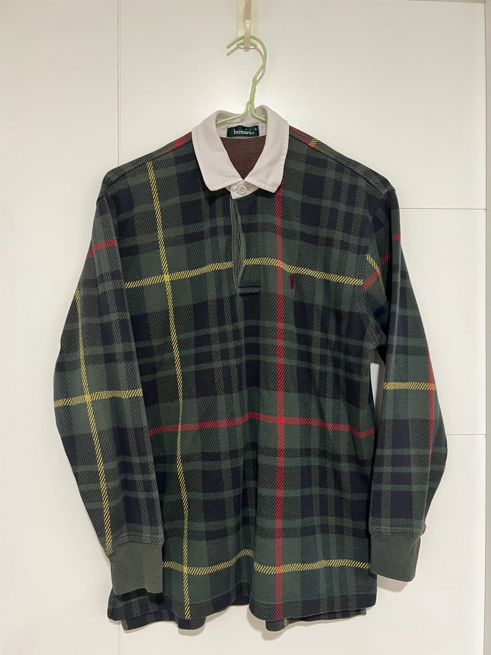 Green Tartan plaid rugby shirt