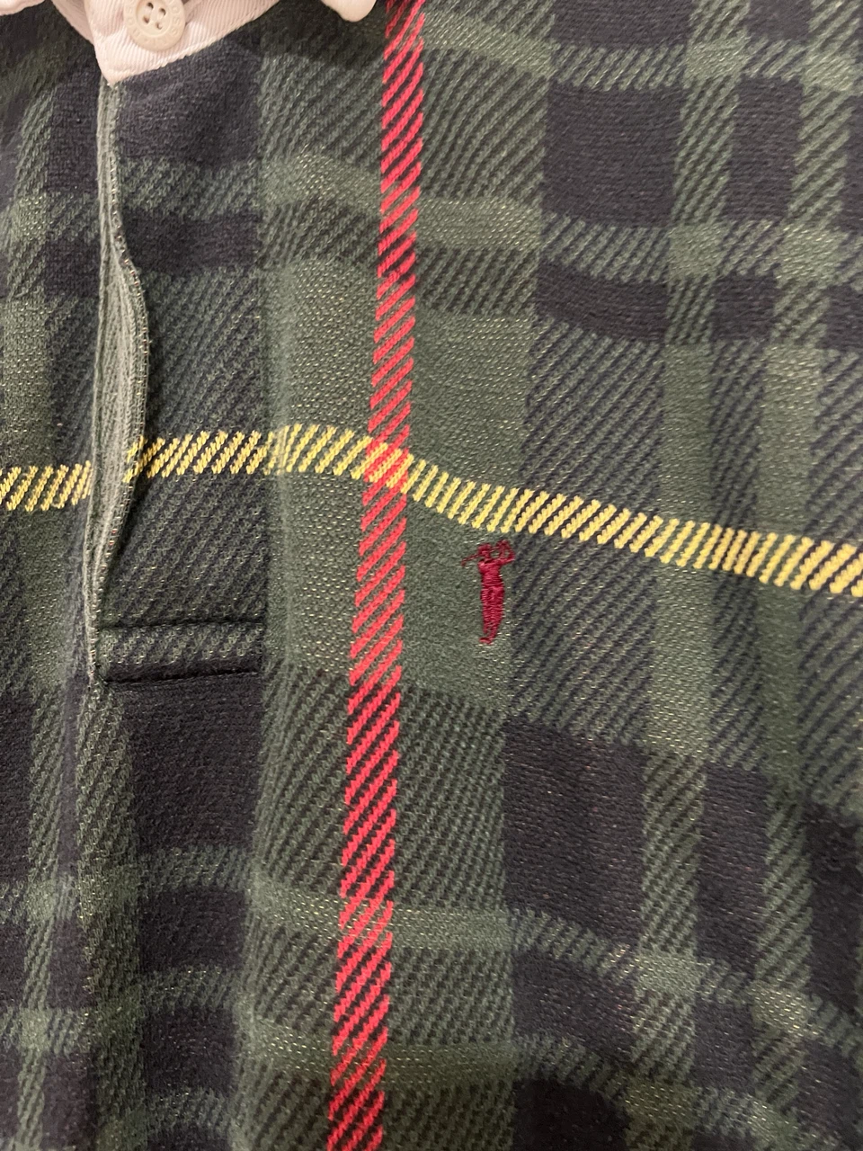 Green Tartan plaid rugby shirt - photo 2
