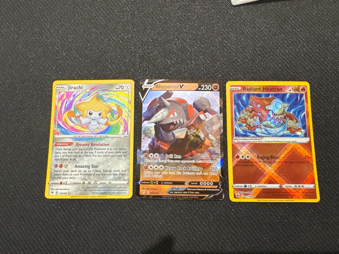 Pokemon Trading Cards: Jirachi, Rhyperior V, Radiant Heatran