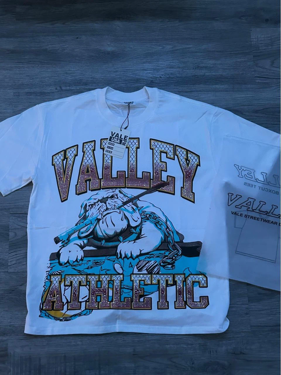 VALE USA Athletic Bulldog T-Shirt Medium White - photo 3