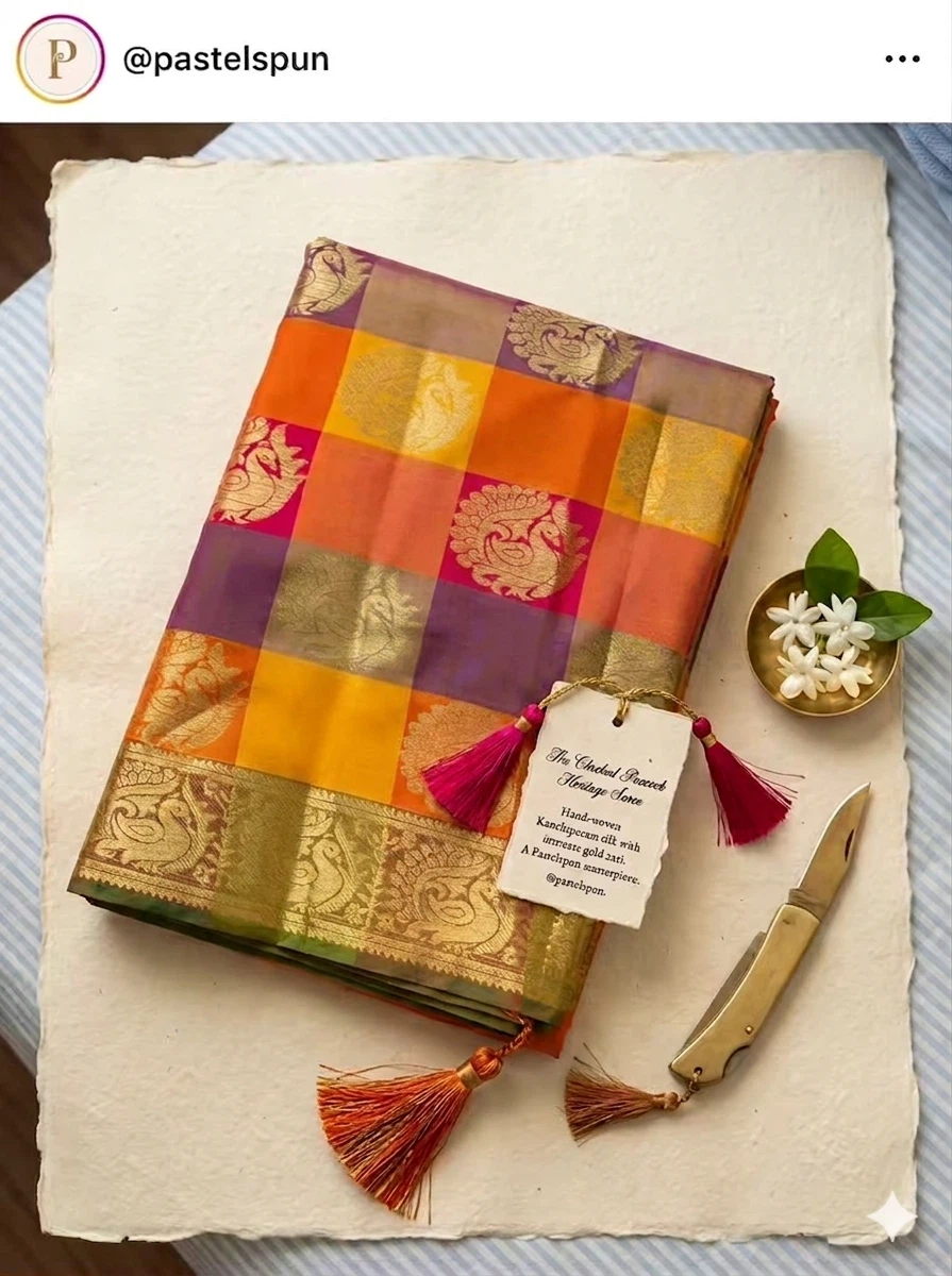 Hand-woven Kanchipecam Silk Saree