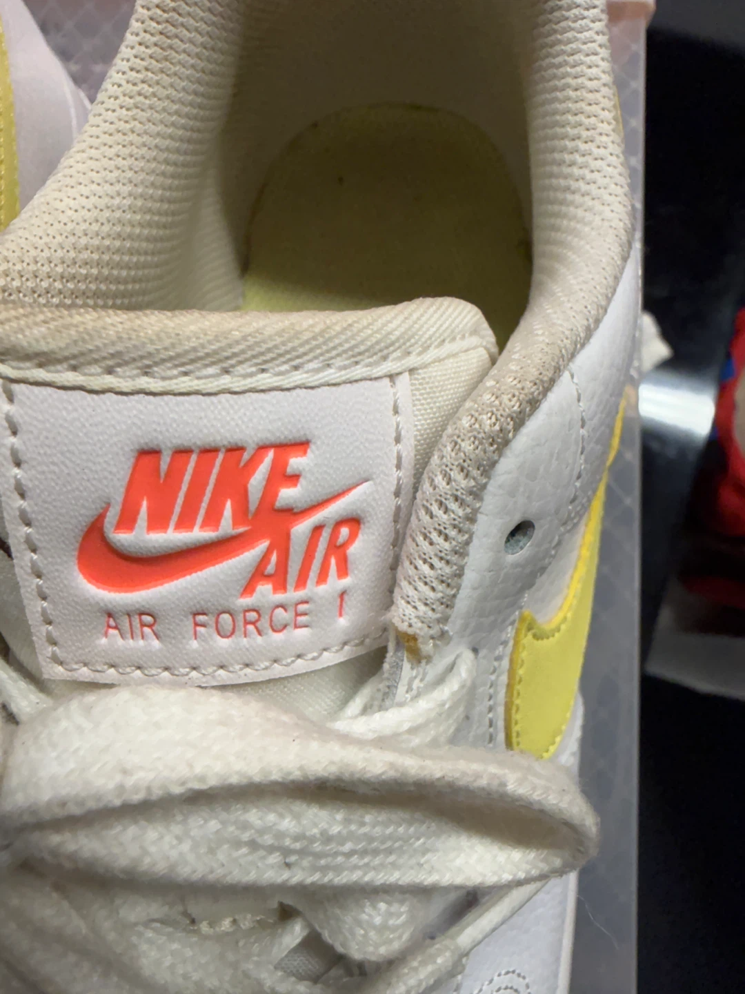 Nike Air Force 1 White/Yellow Sneakers size 8 - photo 2