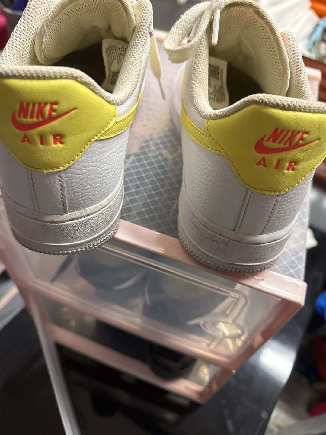 Nike Air Force 1 White/Yellow Sneakers size 8 - photo 3