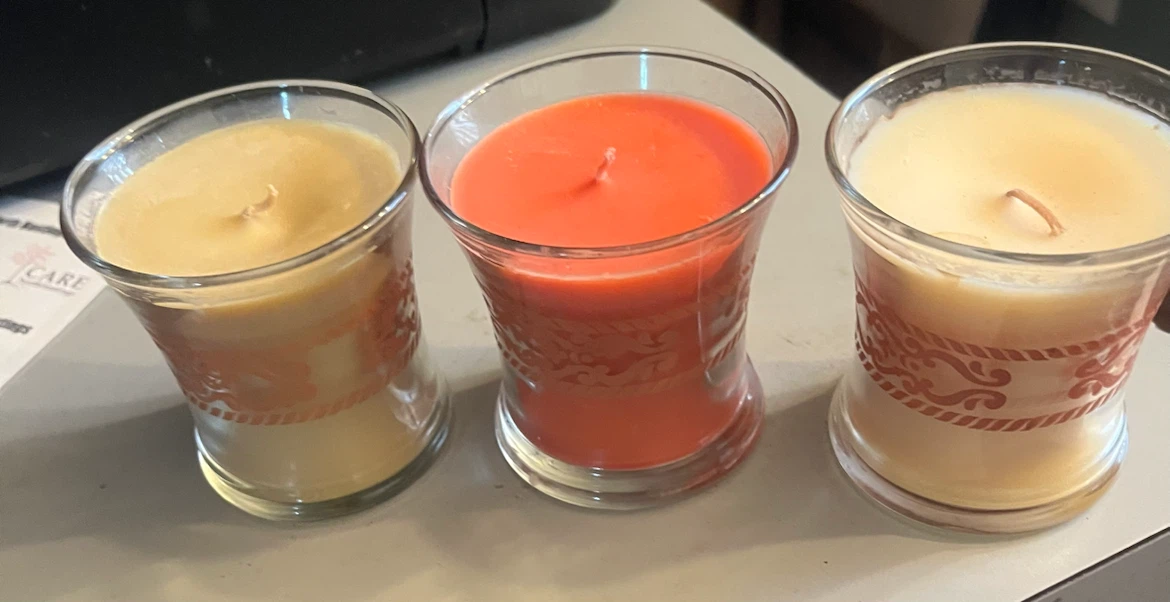 Set of 3 Glass Scented Candles