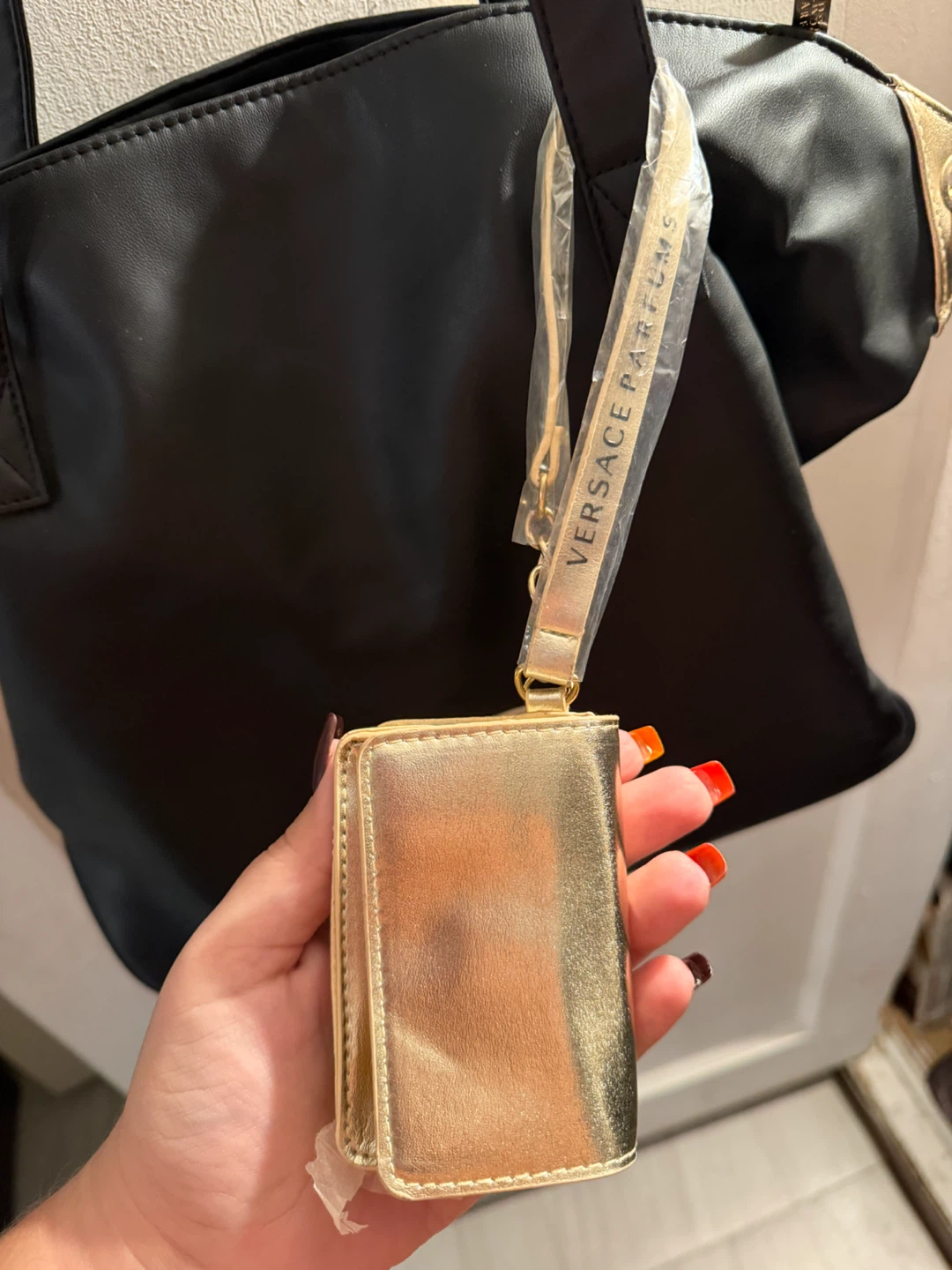 Versace Jeans Couture Black Tote Bag with Gold Accents - photo 5