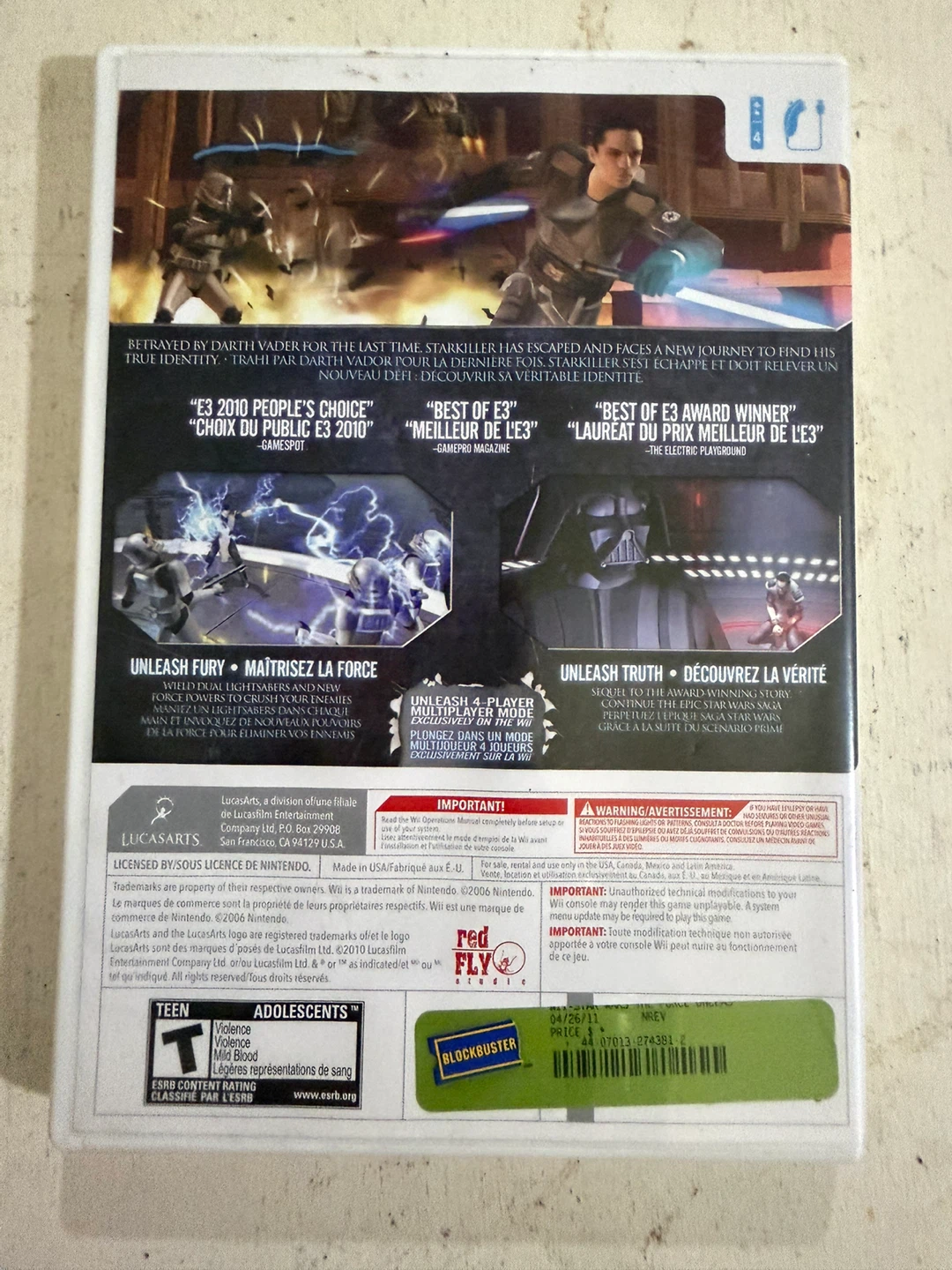 Star Wars The Force Unleashed II Wii (Complete CIB) - photo 3