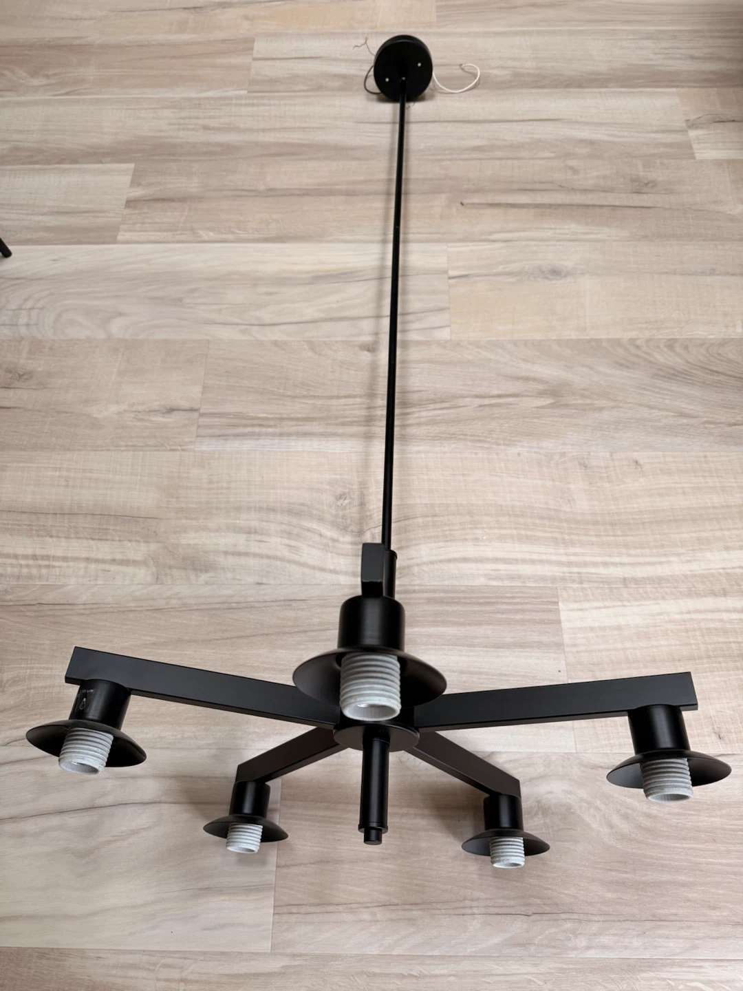Black 5-Light Chandelier with Glass Globe Shades - photo 2