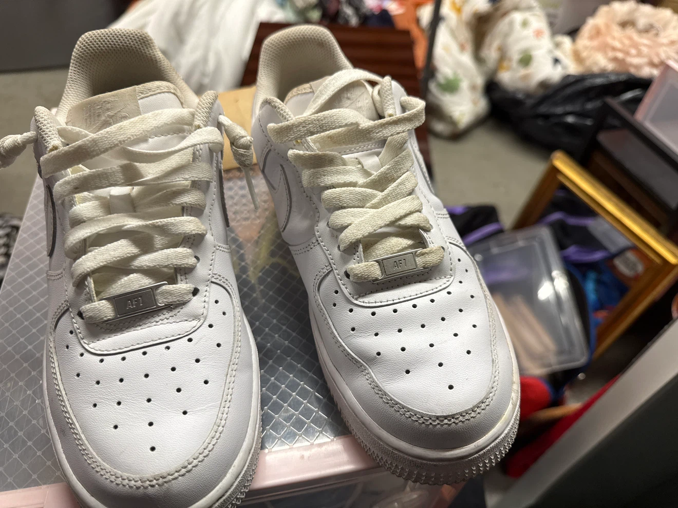 Nike Air Force 1 White Leather Sneakers