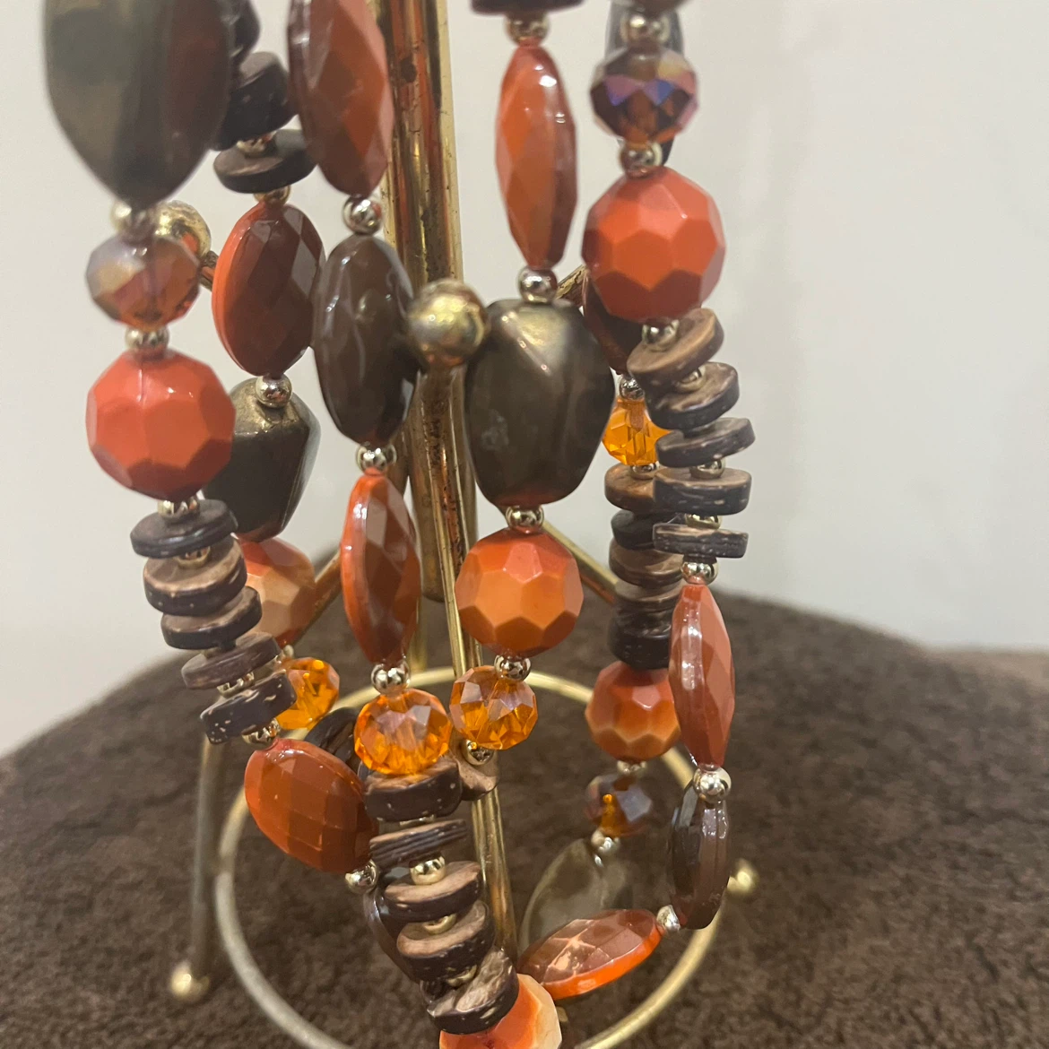 Orange/brown necklace set