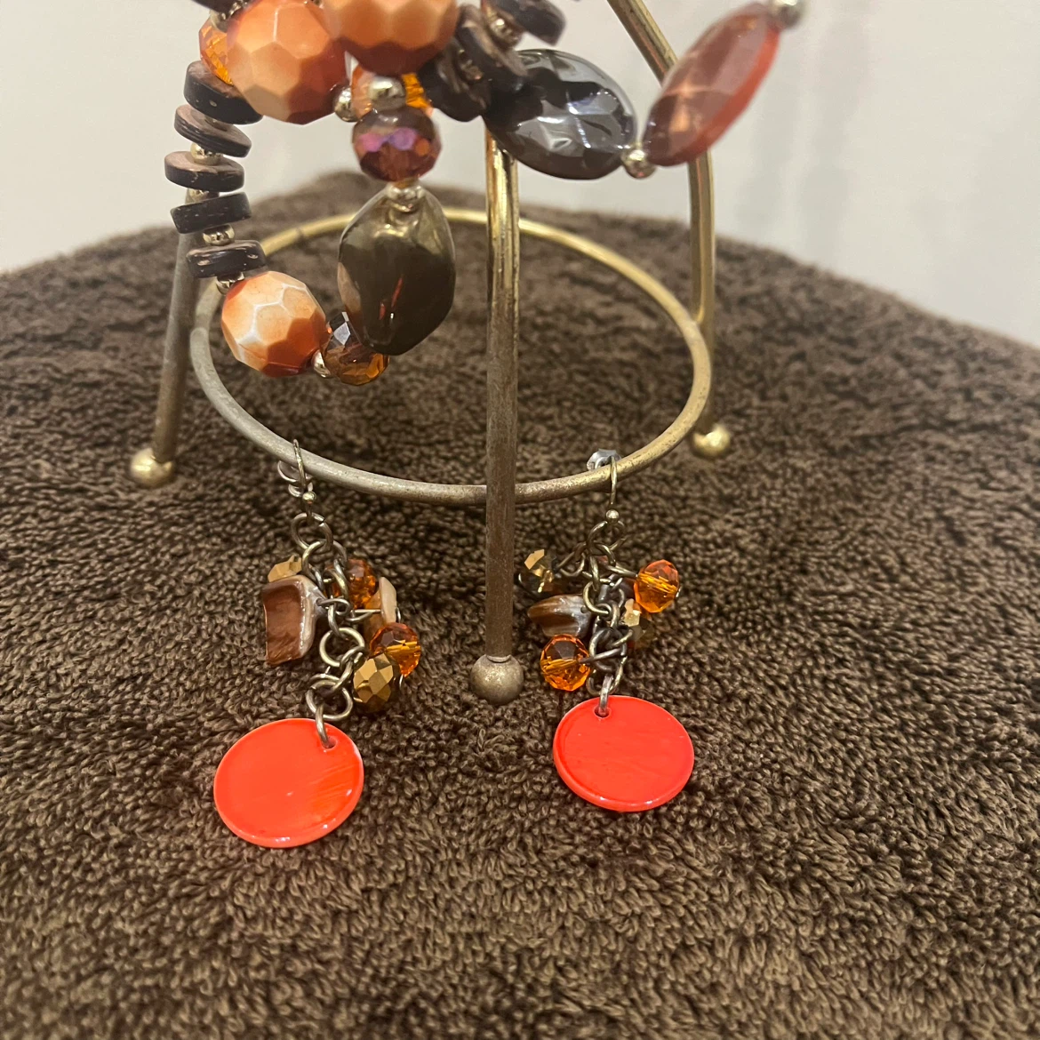 Orange/brown necklace set - photo 4