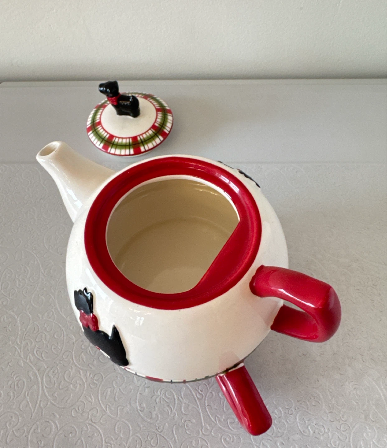 Black Scottie Dog Skating Tea Pot & Cup - photo 3