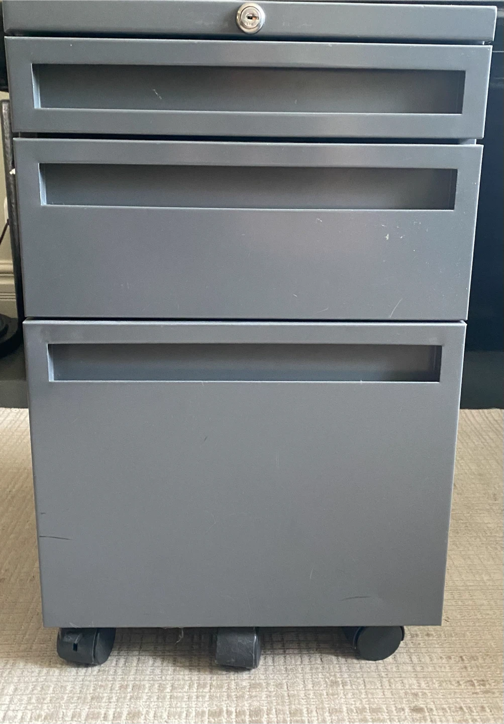 Gray 3-Drawer Filing Cabinet