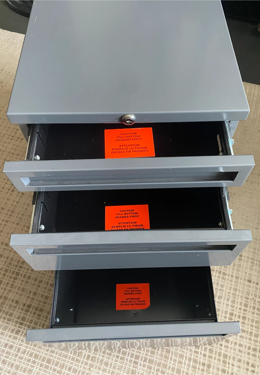 Gray 3-Drawer Filing Cabinet - photo 2