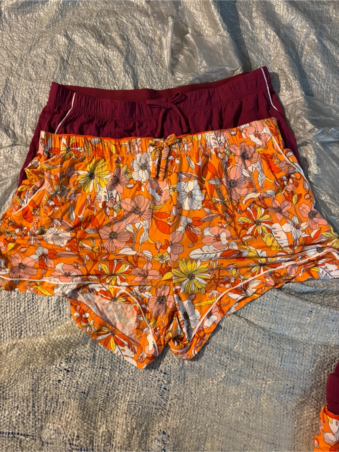 NWOT Room Service Pajama Shorts - Floral Print & Burgundy