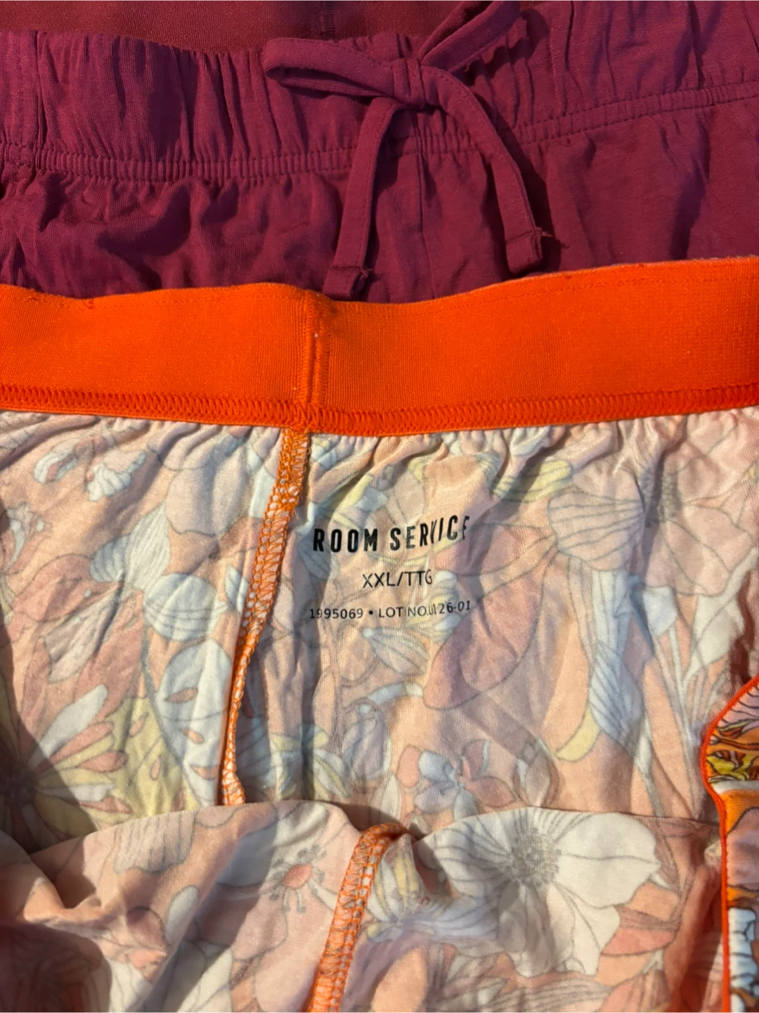 NWOT Room Service Pajama Shorts - Floral Print & Burgundy - photo 2